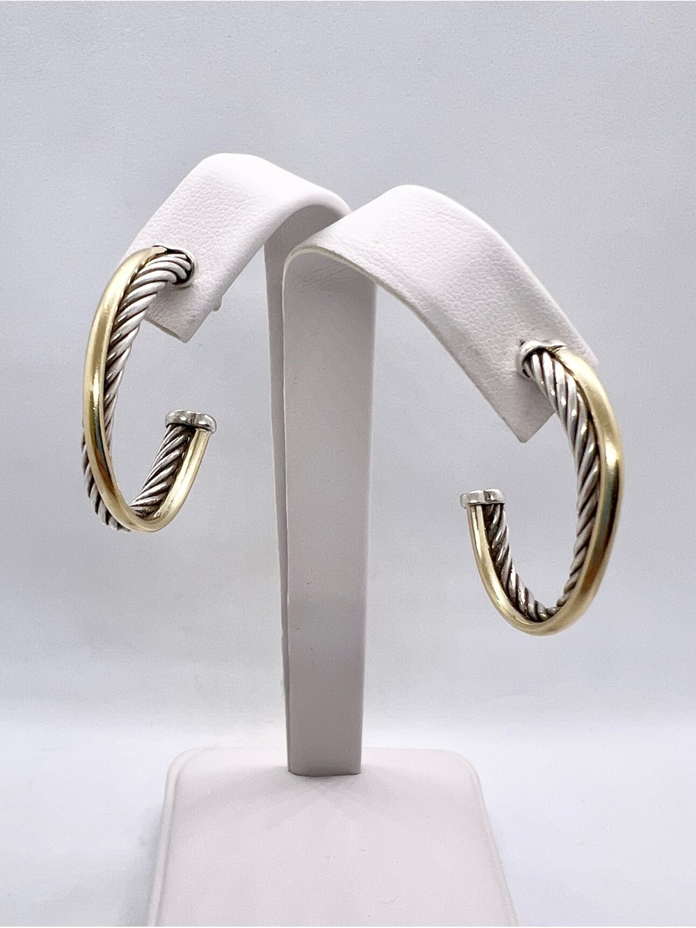 David Yurman Crossover Hoop Earrings With 18k Gold